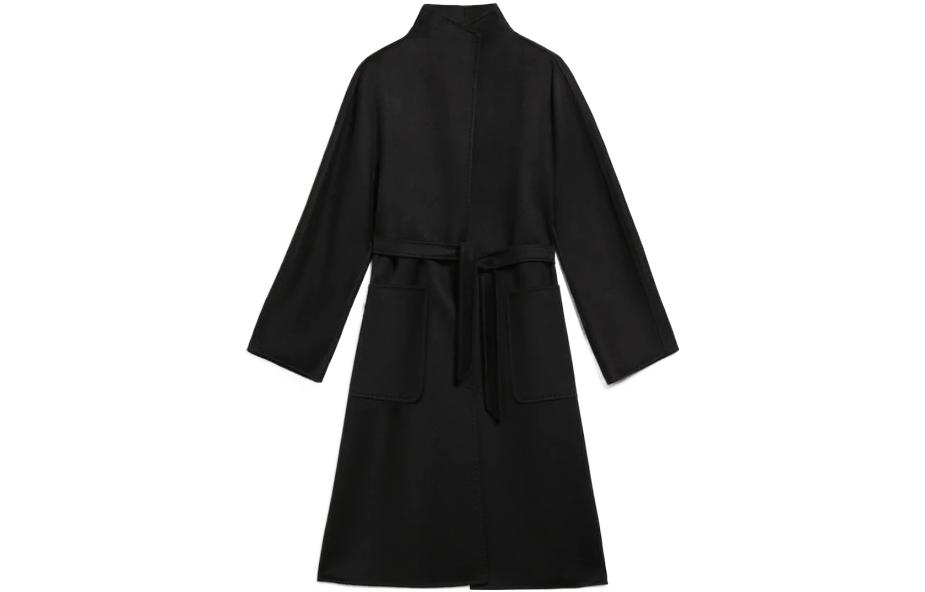 Order (W) ''Kot Hitam S Max Mara MaxMara Berkolar Tinggi Berpoket Besar dengan Tali Pinggang'' 10160229600LILIA004