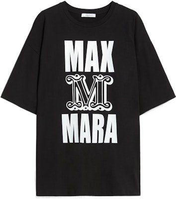 (W) Camiseta Negra de Algodón Manga Corta ''S Max Mara con Estampado de Letras. 1946062906021-CARLO Buy (W) Camiseta Negra de Algodón Manga Corta ''S Max Mara con Estampado de Letras. 1946062906021-CARLO