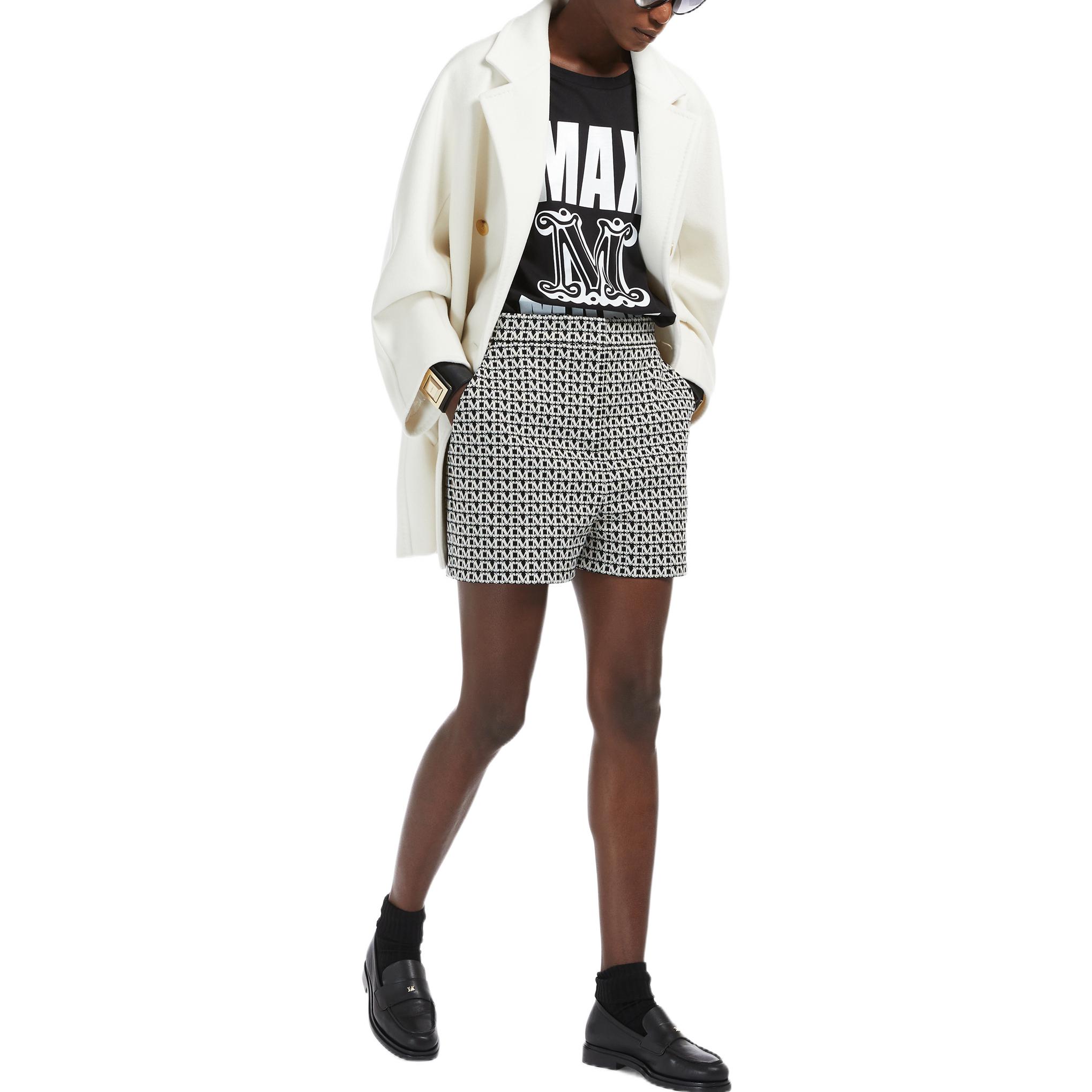 Purchase (W) Camiseta Negra de Algodón Manga Corta ''S Max Mara con Estampado de Letras. 1946062906021-CARLO