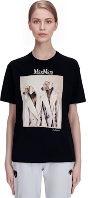 (W) ''Max Mara Hitam Leher Bulat Drop Shoulder Bercorak Haiwan T-Shirt. TACCO011 Purchase (W) ''Max Mara Hitam Leher Bulat Drop Shoulder Bercorak Haiwan T-Shirt. TACCO011