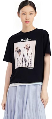 (W) ''Max Mara Hitam Leher Bulat Drop Shoulder Bercorak Haiwan T-Shirt. TACCO011 Details for (W) ''Max Mara Hitam Leher Bulat Drop Shoulder Bercorak Haiwan T-Shirt. TACCO011