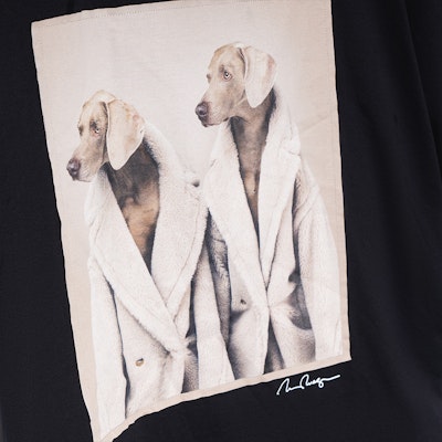 (W) ''Max Mara Hitam Leher Bulat Drop Shoulder Bercorak Haiwan T-Shirt. TACCO011 1