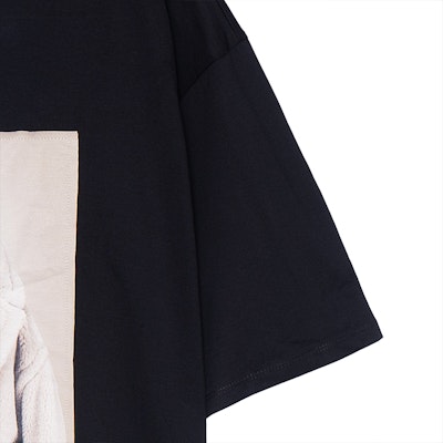 (W) ''Max Mara Hitam Leher Bulat Drop Shoulder Bercorak Haiwan T-Shirt. TACCO011 2