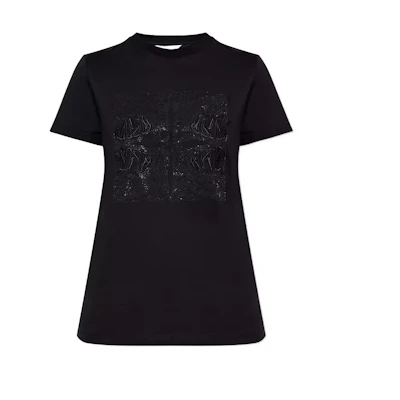 (Women) 'S Max Mara MaxMara Black Crew Neck Short Sleeve T-Shirt 1946034206-003