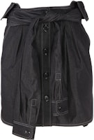 (Women) 'S Max Mara MaxMara Black Denim Mini Dress with Solid Stitching and Sleeve Tie Detail 1101052206002 (Women) 'S Max Mara MaxMara Black Denim Mini Dress with Solid Stitching and Sleeve Tie Detail 1101052206002