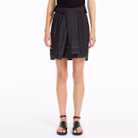 Purchase (W) ''S Max Mara MaxMara 黑色牛仔迷你連衣裙搭配實線縫製與綁帶袖細節 1101052206002