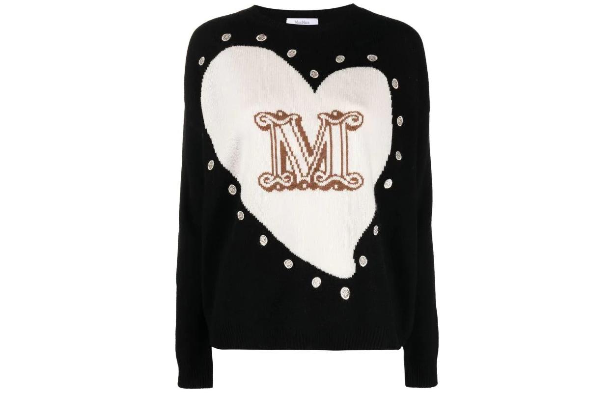(Women) 'S Max Mara MaxMara  Black Heart Logo Knit Cashmere Sweater 2313611131600-014 圖 2