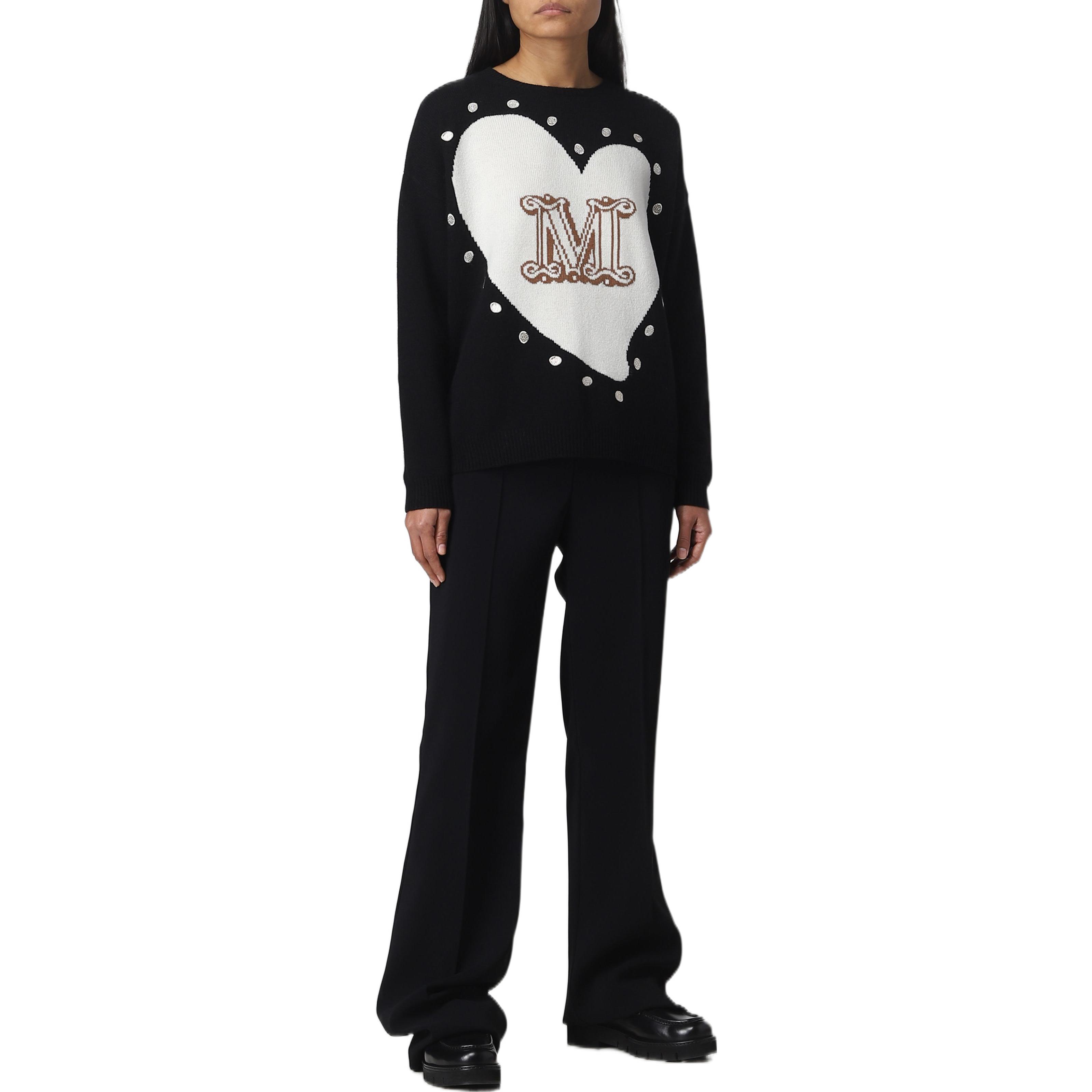 (Women) 'S Max Mara MaxMara  Black Heart Logo Knit Cashmere Sweater 2313611131600-014 圖 5