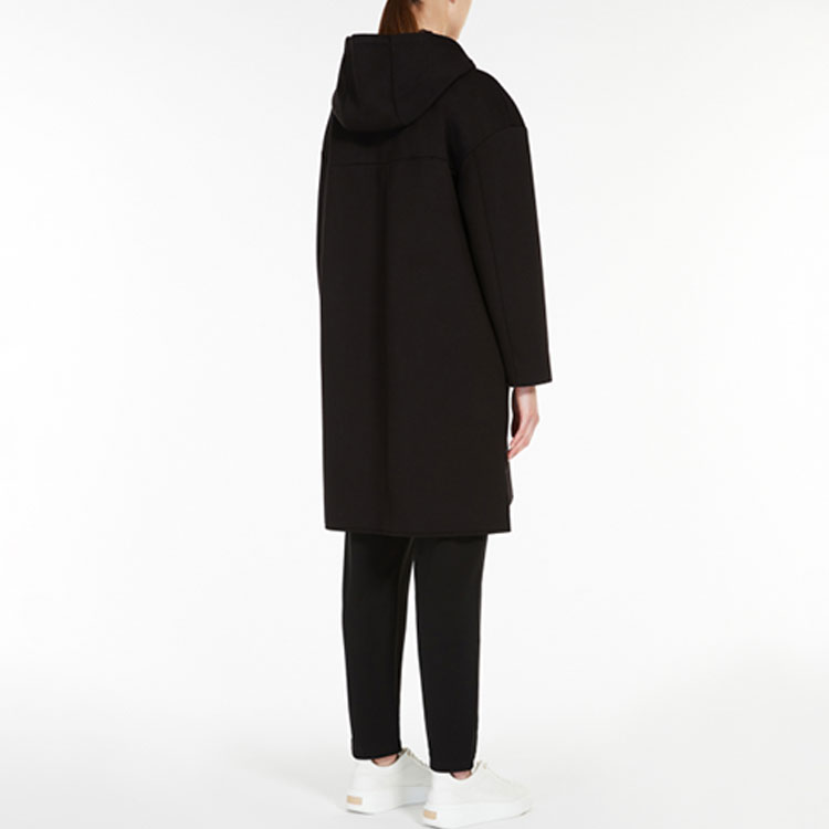 Shop (Women) 'S Max Mara MaxMara  Black Hooded Knit Cardigan Plain Design 3906022606