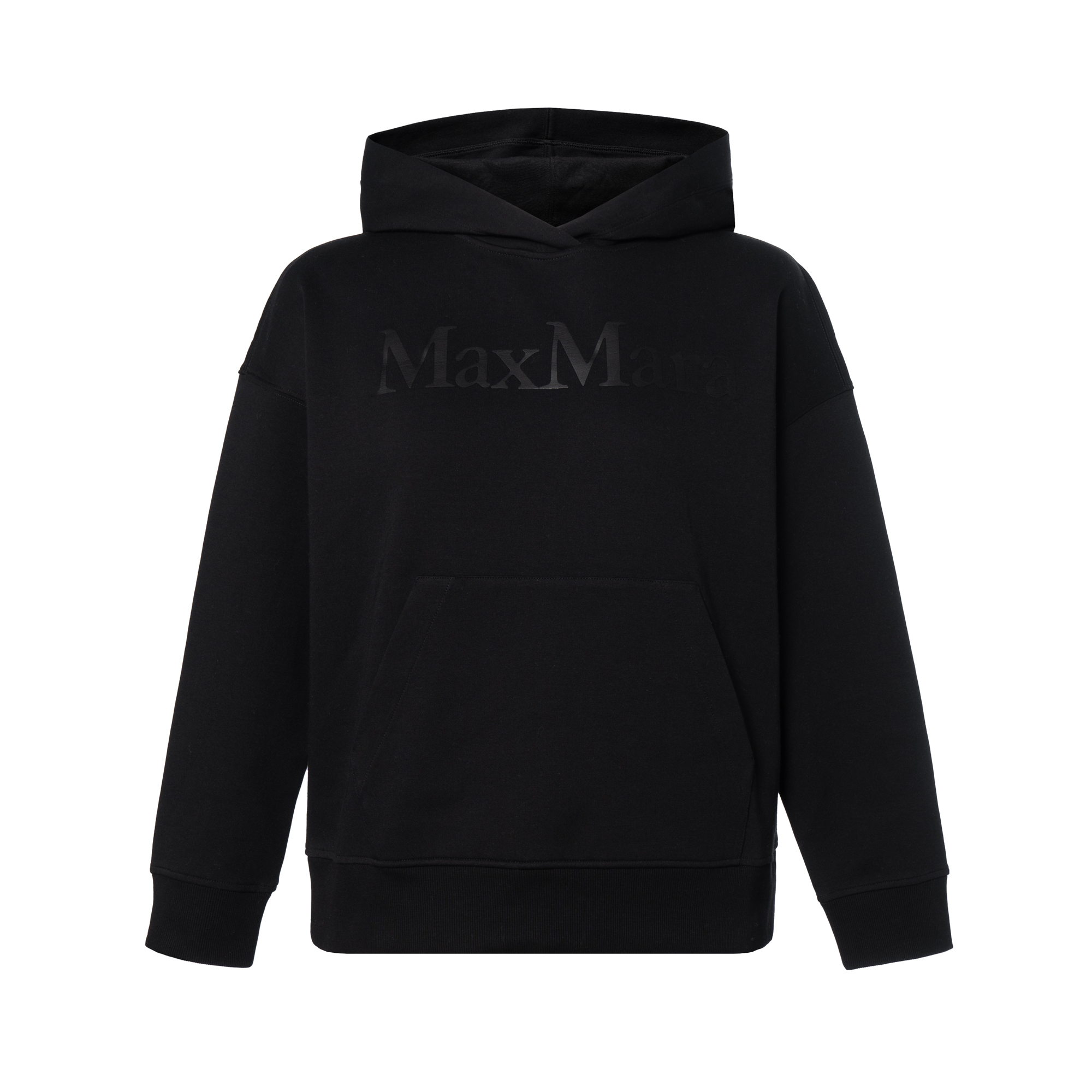 (Women) 'S Max Mara MaxMara  Black Hoodie with Logo Patch and Long Sleeves 9941024106002-PALMIRA