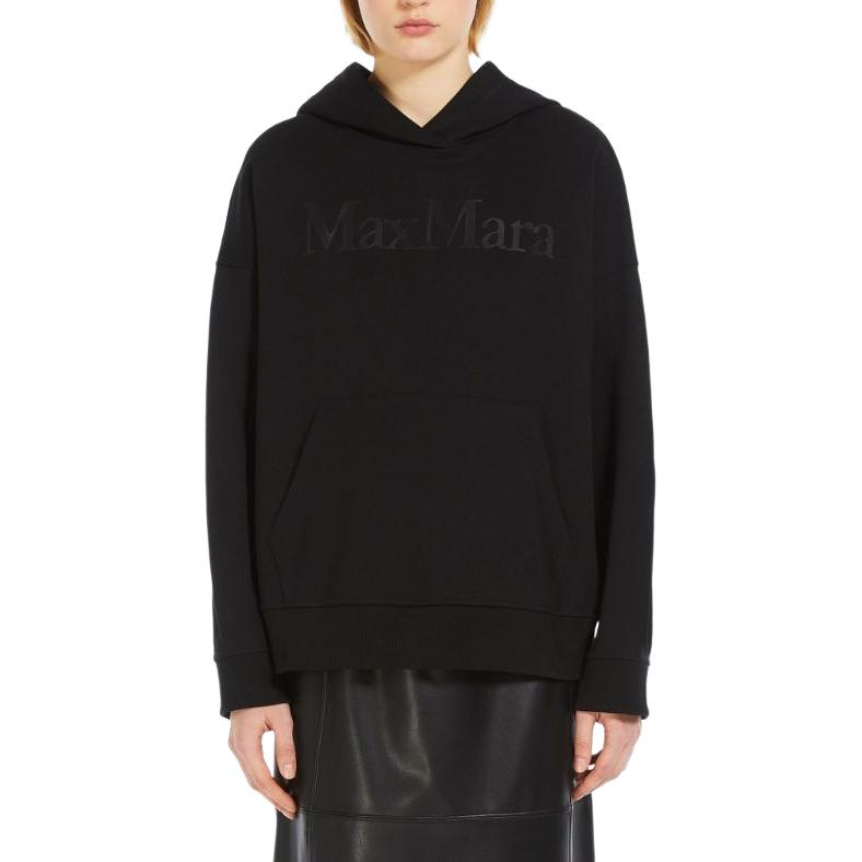 (Women) 'S Max Mara MaxMara  Black Hoodie with Logo Patch and Long Sleeves 9941024106002-PALMIRA 圖 3