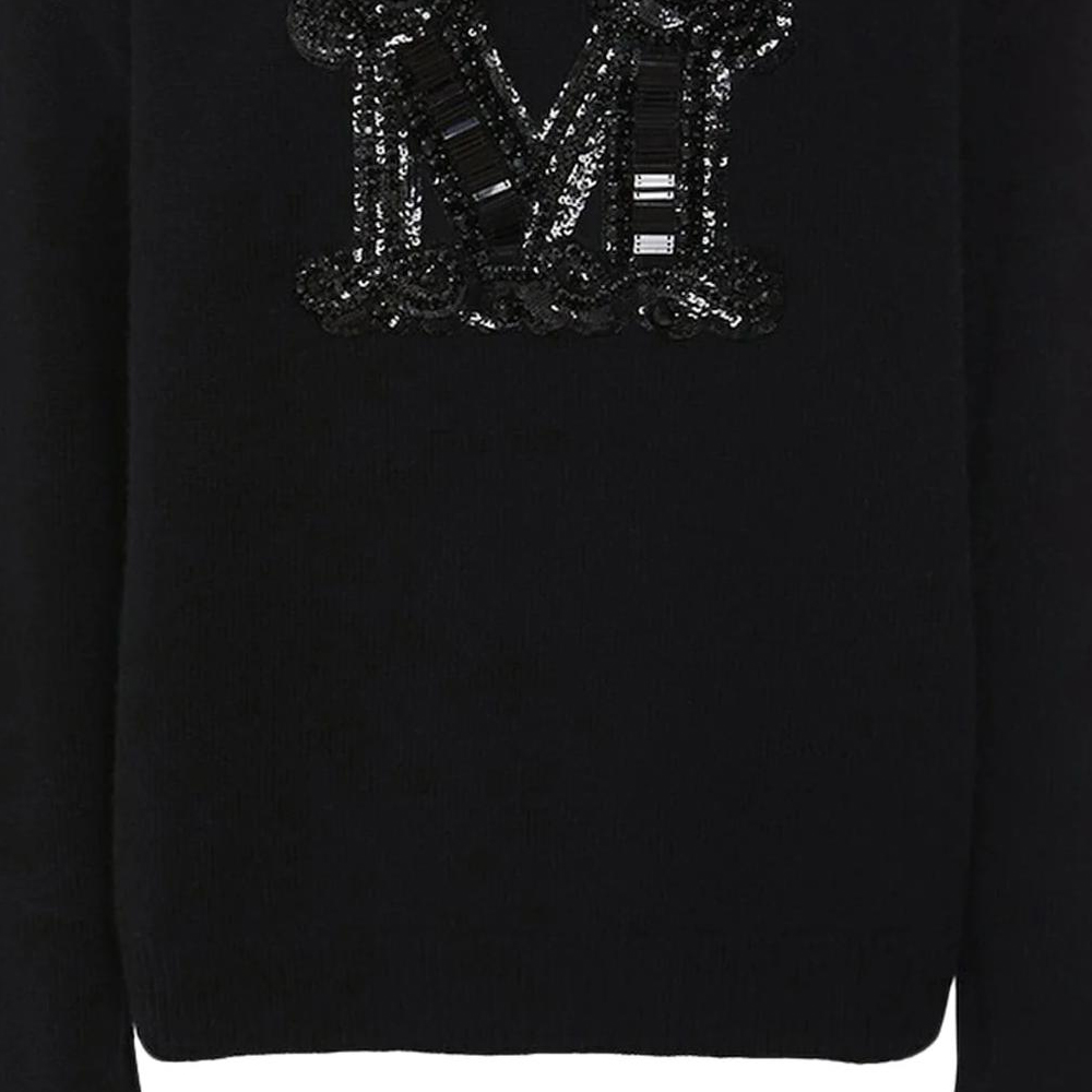 (Women) 'S Max Mara MaxMara  Black Letter Print Crewneck Oversized Sweater. 2313660533600-004 圖 7
