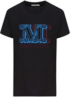 (Women) 'S Max Mara MaxMara Black Logo Print Crew Neck Short Sleeve Oversized T-Shirt 19460423-600-007 (Women) 'S Max Mara MaxMara Black Logo Print Crew Neck Short Sleeve Oversized T-Shirt 19460423-600-007