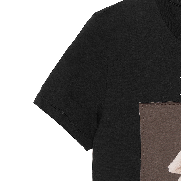 Purchase (W) 막스마라 블랙 루즈핏 애니멀 프린트 그래픽 반팔 티셔츠 2319460339600-VALIDO004