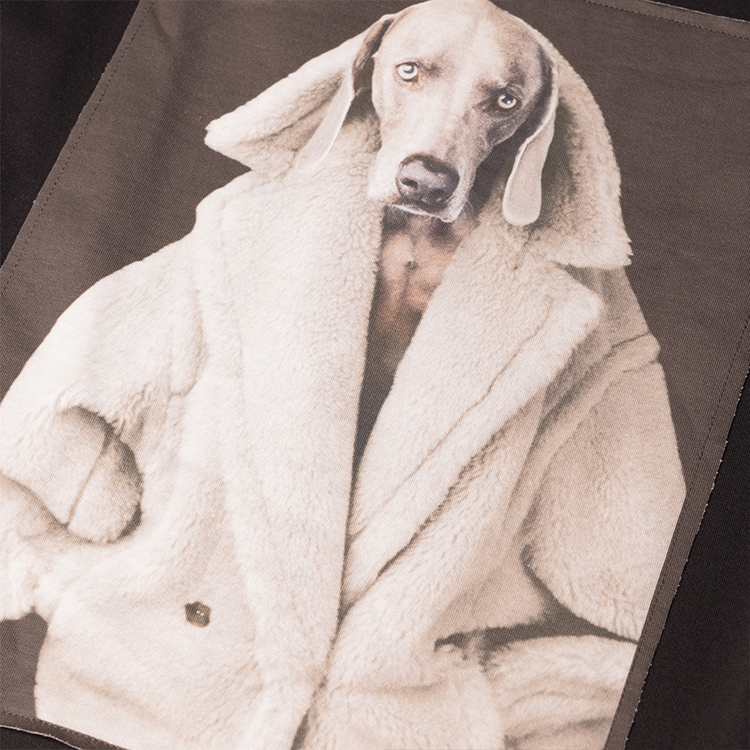 Sizing (W) 막스마라 블랙 루즈핏 애니멀 프린트 그래픽 반팔 티셔츠 2319460339600-VALIDO004