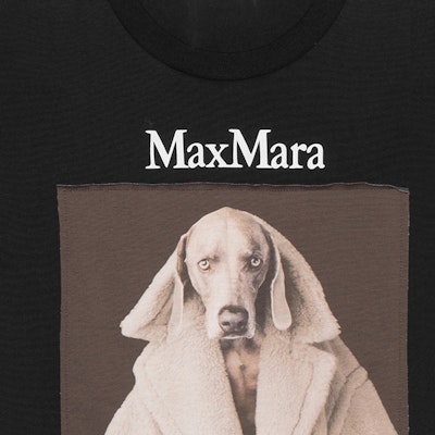 (W) 막스마라 블랙 루즈핏 애니멀 프린트 그래픽 반팔 티셔츠 2319460339600-VALIDO004 1