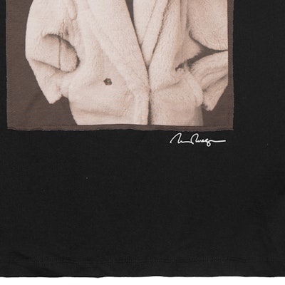 (W) 막스마라 블랙 루즈핏 애니멀 프린트 그래픽 반팔 티셔츠 2319460339600-VALIDO004 2