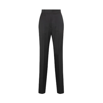 (Women) 'S Max Mara MaxMara Black Mid-Rise Slim Straight Casual Pants 2311360833600265-003
