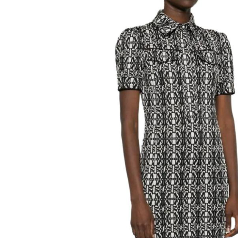 Details for (Women) 'S Max Mara MaxMara  Black Short Sleeve Mini Dress with All-Over Print Design 2411621022600-001