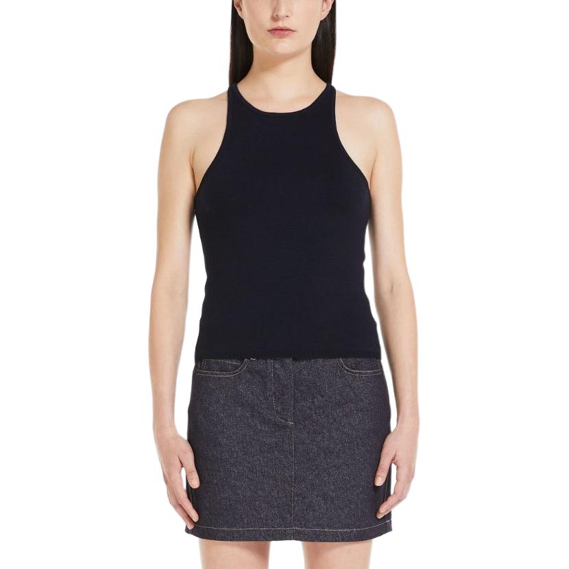 Lookbook (Women) 'S Max Mara MaxMara  Black Sleeveless Slim Fit Camisole Tank Top 1361074106005-ALFEO