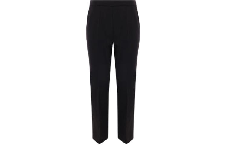 (Women) 'S Max Mara MaxMara  Black Solid Color Elastic Waist Straight Leg Pants 2411131081600003