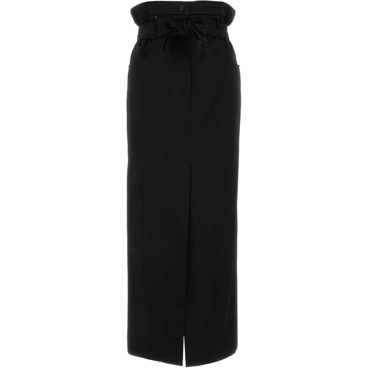 Order (Women) 'S Max Mara MaxMara  Black Solid High-Waist Midi Casual Skirt. 2311060439600002