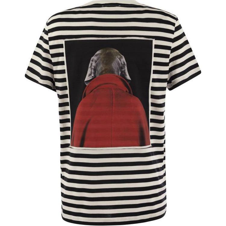 Lookbook (Women) 'S Max Mara MaxMara  Black Striped Animal Print Crewneck T-Shirt. 1946084106003