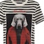 Sizing (Women) 'S Max Mara MaxMara Black Striped Animal Print Crewneck T-Shirt. 1946084106003