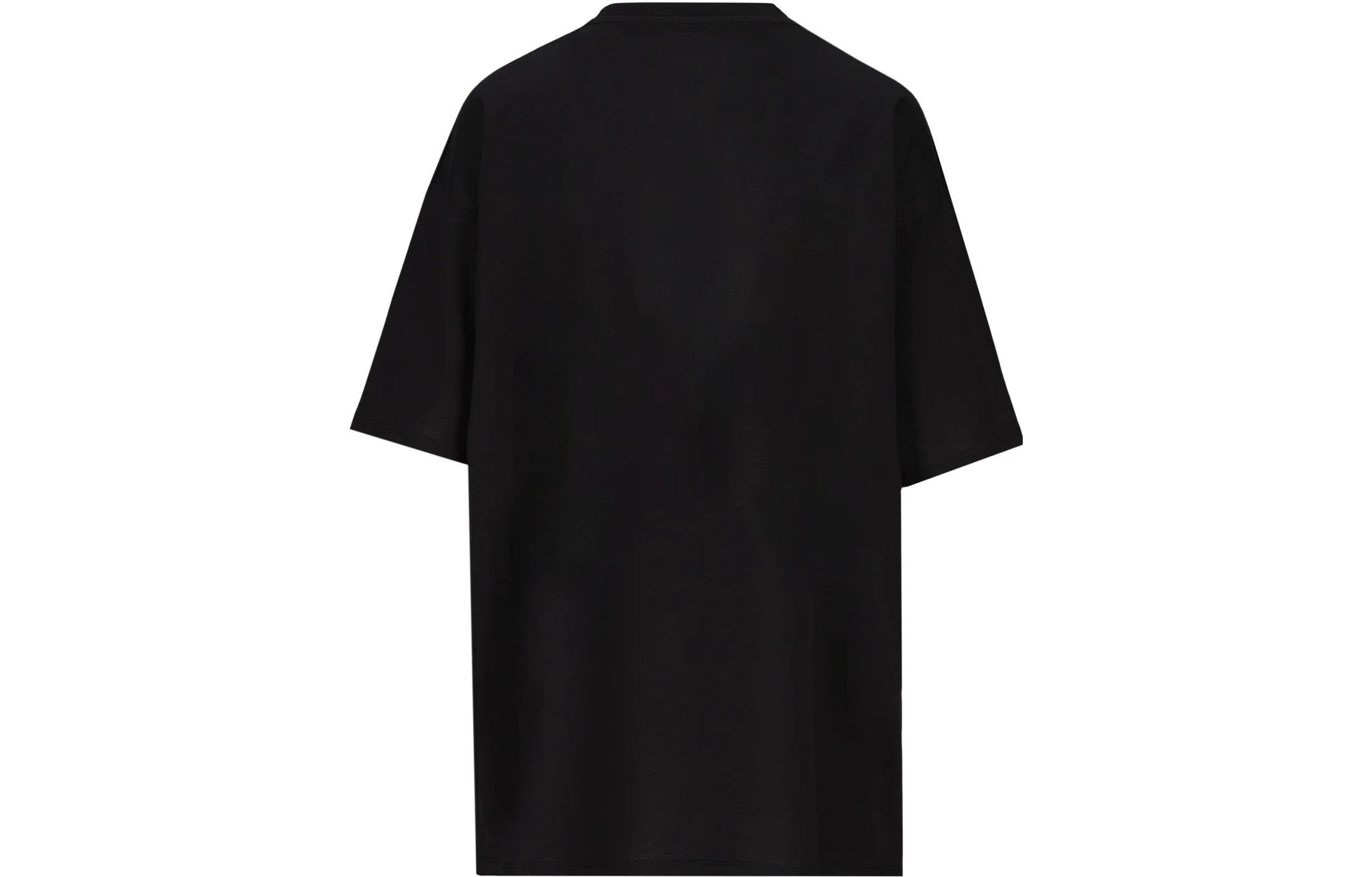 Lookbook (Women) 'S Max Mara MaxMara  Black T-Shirt with Dog Graphic Print and Round Neck Short Sleeve 2319460139600-011