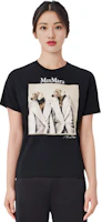 Purchase (W) ''S Max Mara MaxMara 黑色短袖圓領T恤,狗狗圖案印花設計 2319460139600-011