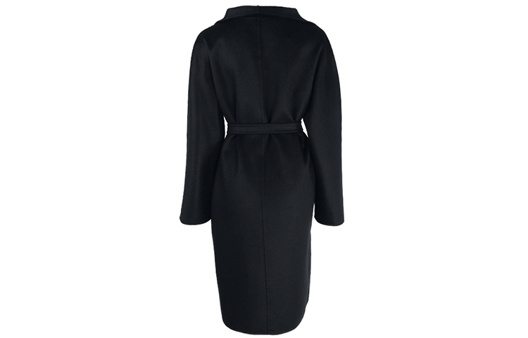 (Women) 'S Max Mara MaxMara  Black Tie-Waist Long-Sleeve Midi Coat 10160229004 圖 5