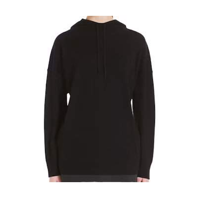 (Women) 'S Max Mara MaxMara Black Wool Cashmere Hoodie Sweater Loose Fit Pullover 1361012106005-ULRICO