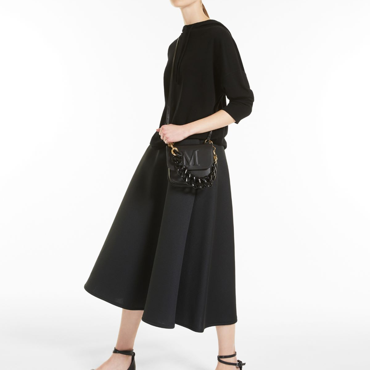 Lookbook (W) 막스 마라 블랙 울 캐시미어 후드 스웨터 루즈핏 풀오버 1361012106005-ULRICO