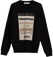 (Women) 'S Max Mara MaxMara Black Wool Cashmere Pullover Sweater Solid Print Crewneck 1366181306021-HIGHER (Women) 'S Max Mara MaxMara Black Wool Cashmere Pullover Sweater Solid Print Crewneck 1366181306021-HIGHER