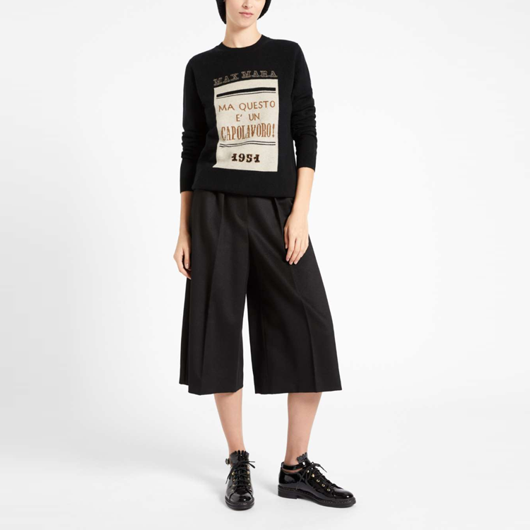 Lookbook (W) ''Max Mara Black Wool Cashmere Sweater Crewneck Polos Wanita Casual'' 1366181306021-HIGHER