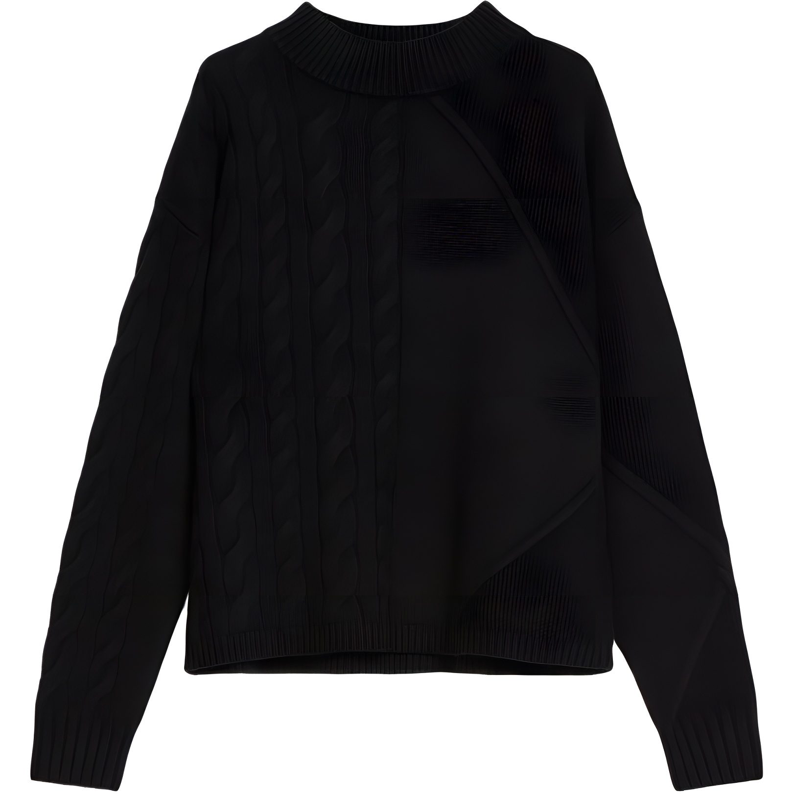 Buy (Women) 'S Max Mara MaxMara  Black Wool Cashmere Ribbed Crewneck Long Sleeve Sweater 1366142306008-ACCORDO