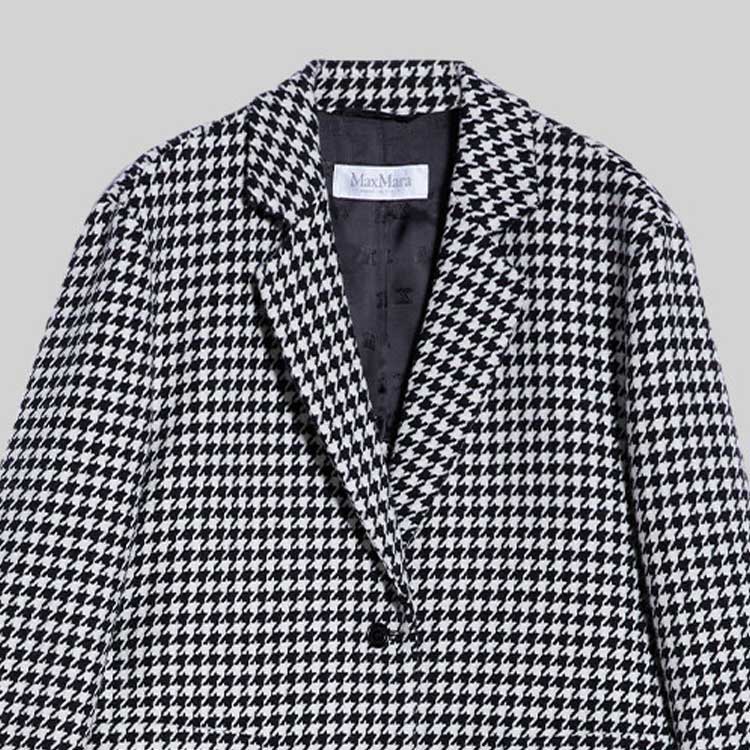 Lookbook (Women) 'S Max Mara MaxMara  Black Wool Plaid Blazer Single-Breasted Jacket 1046123306