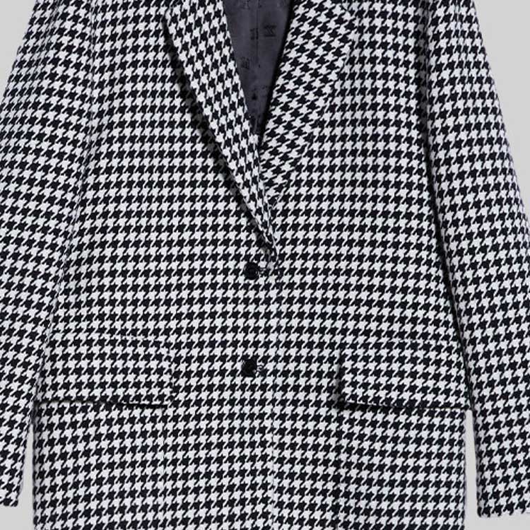 Purchase (Women) 'S Max Mara MaxMara  Black Wool Plaid Blazer Single-Breasted Jacket 1046123306
