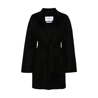 (Women) 'S Max Mara MaxMara Black X-Shaped Belt Long Sleeve Coat 11011081600-004