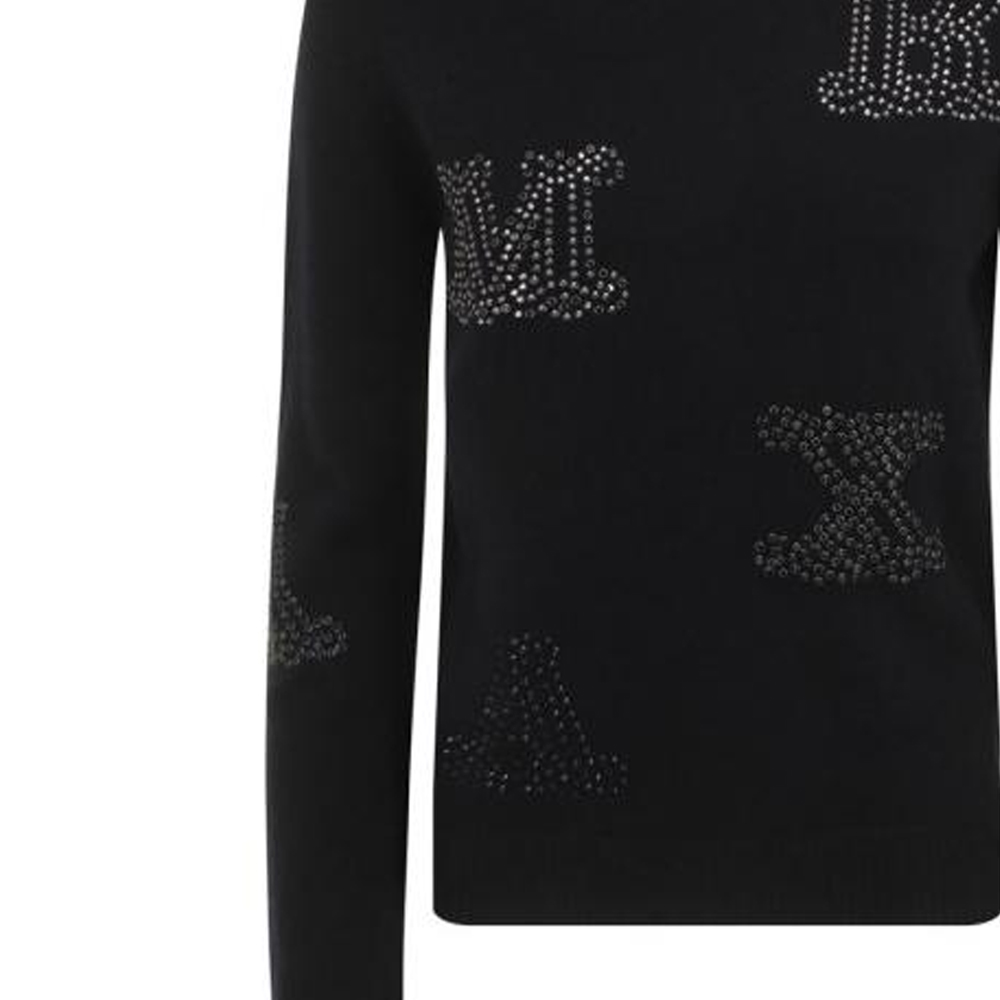 Shop (W) ‘S Max Mara マックスマーラ ブルーブラック ラインストーン 長袖プルオーバーセーター 13660429-600-010