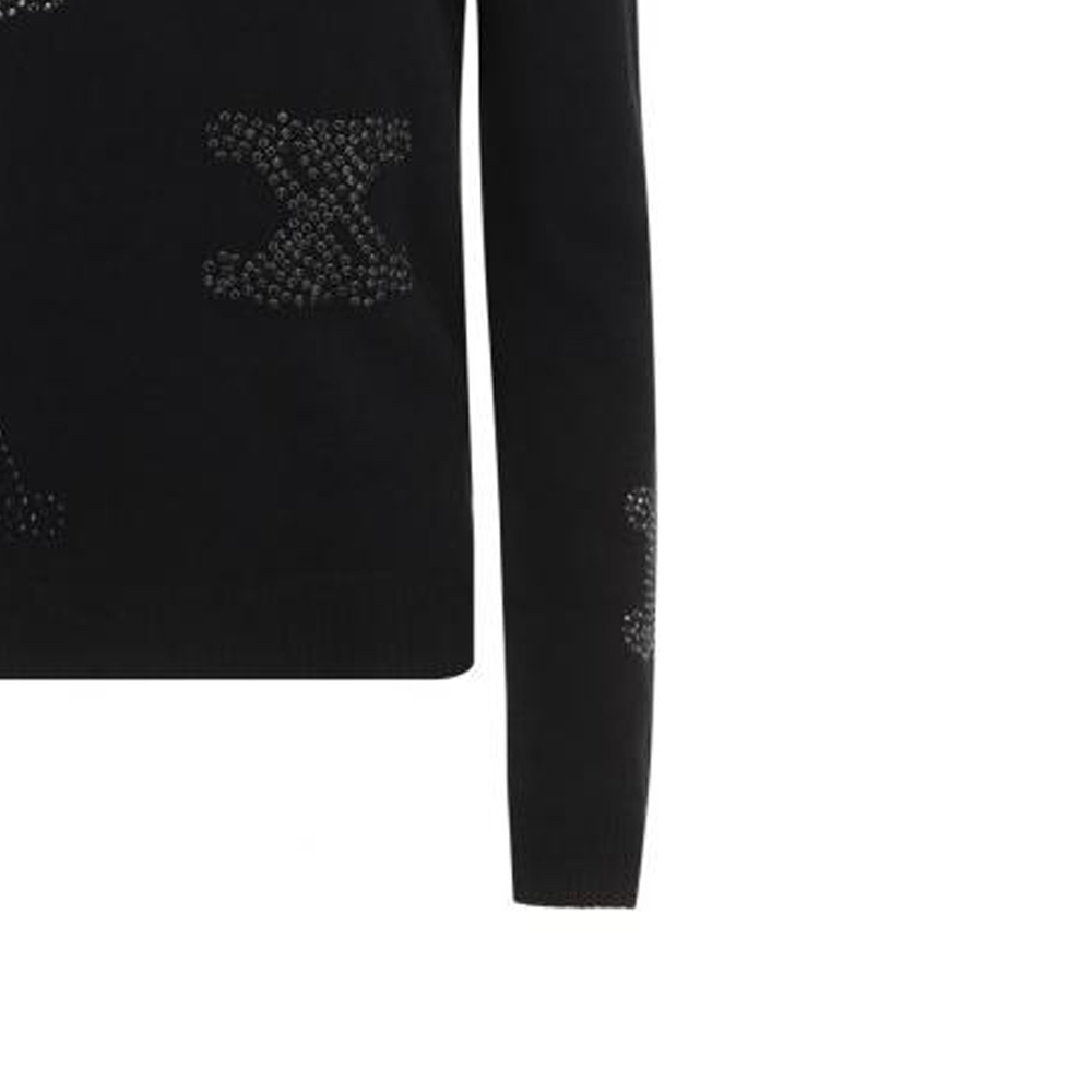 Sizing (W) ‘S Max Mara マックスマーラ ブルーブラック ラインストーン 長袖プルオーバーセーター 13660429-600-010