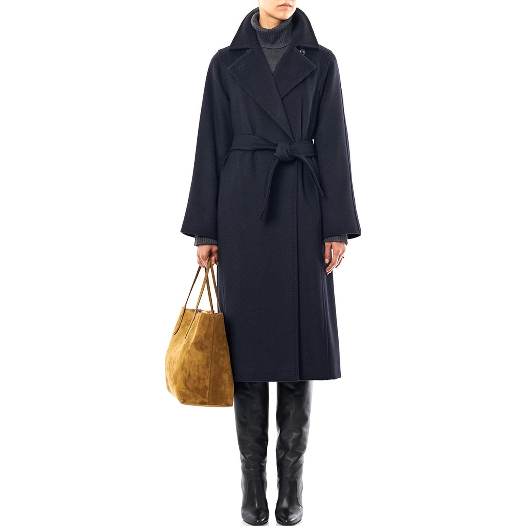 (Women) 'S Max Mara MaxMara  Blue Long Coat with Solid Color and Belted Lapel Design 10160323600-015 圖 3