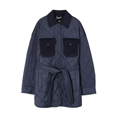 (Women) 'S Max Mara MaxMara Blue Single-Breasted Long Jacket with Large Pockets 54860239-008