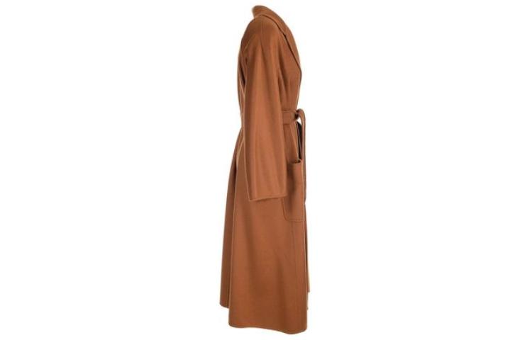 (Women) 'S Max Mara MaxMara  Brown Belted Mid-Length Coat with Solid Lapel Design 2310160539600-003 圖 4
