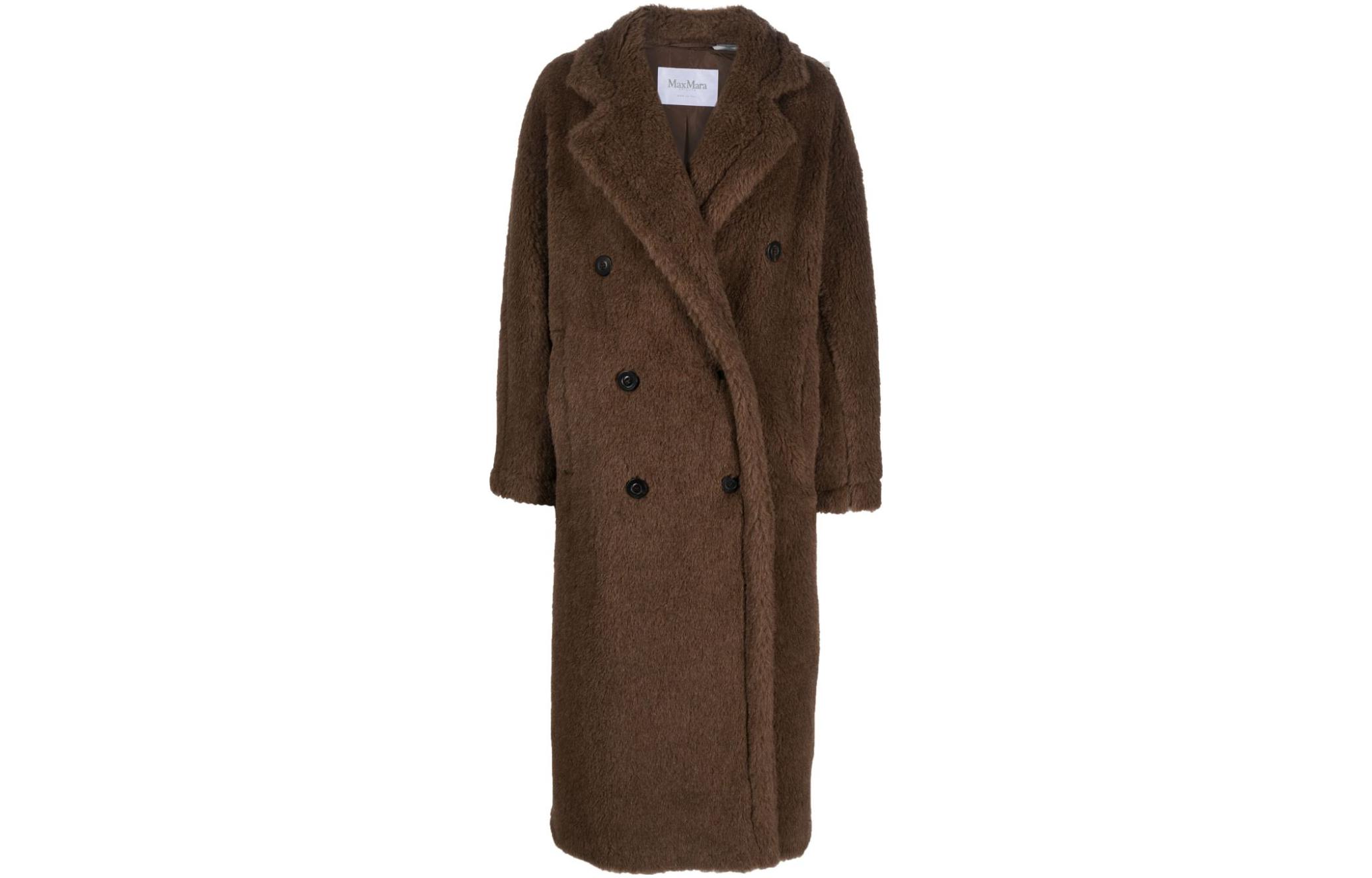 (Women) 'S Max Mara MaxMara  Brown Double-Breasted Long Coat with Lapel Collar. 10162036600FAUST003 圖 2