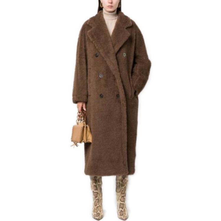(Women) 'S Max Mara MaxMara  Brown Double-Breasted Long Coat with Lapel Collar. 10162036600FAUST003 圖 3