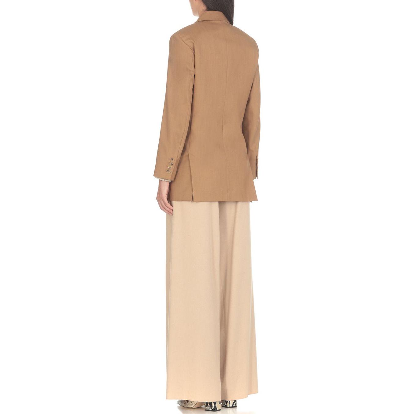 Shop (Women) 'S Max Mara MaxMara  Brown Double-Breasted Blazer Jacket with Long Sleeves 2310460539007-MIRKO