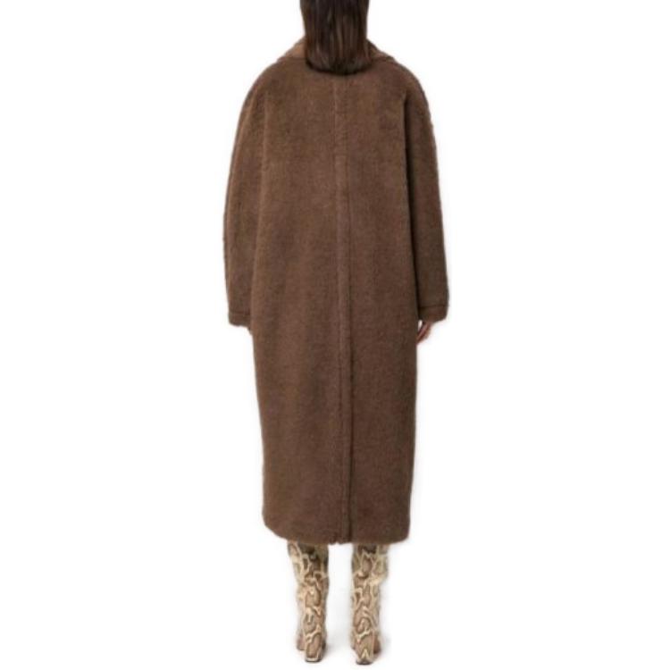 (Women) 'S Max Mara MaxMara  Brown Double-Breasted Long Coat with Lapel Collar. 10162036600FAUST003 圖 4
