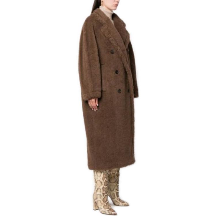 (Women) 'S Max Mara MaxMara  Brown Double-Breasted Long Coat with Lapel Collar. 10162036600FAUST003 圖 5