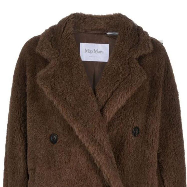 (Women) 'S Max Mara MaxMara  Brown Double-Breasted Long Coat with Lapel Collar. 10162036600FAUST003 圖 6